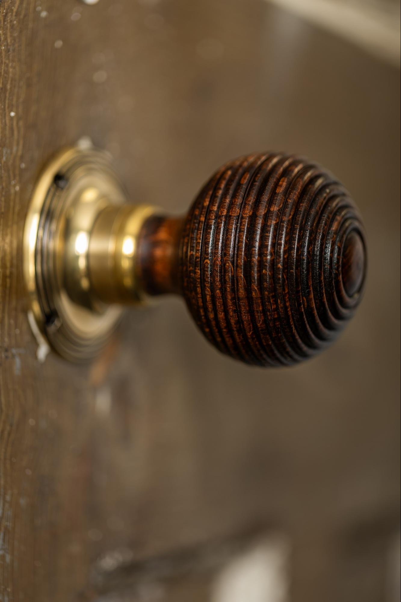 Victorian hardwood beehive door knob