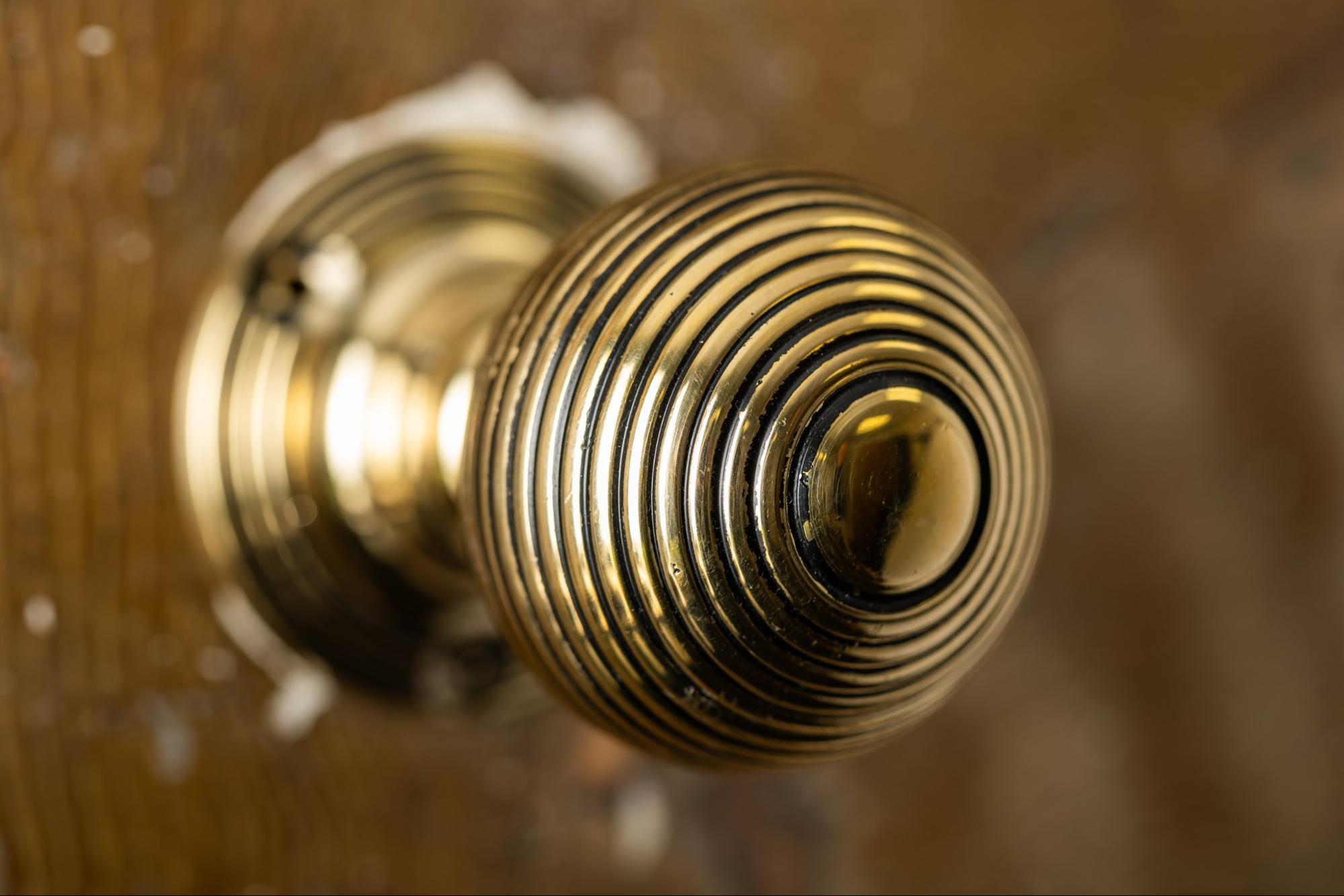 Victorian brass beehive door knob