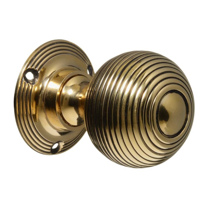 Victorian Door Knobs<br />Brass Beehive - Large (pair) (VDK-11)