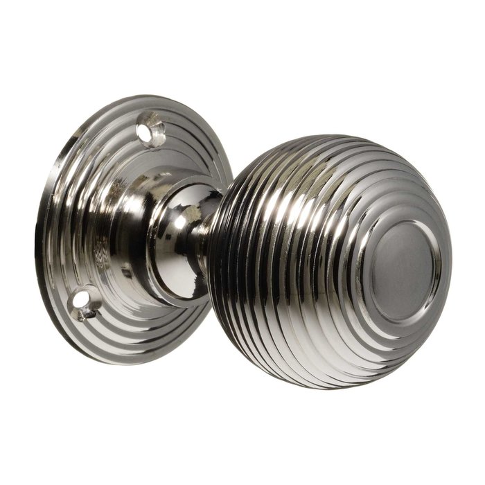 Victorian Door Knobs - Nickel Beehive (pair) (VDK-2)