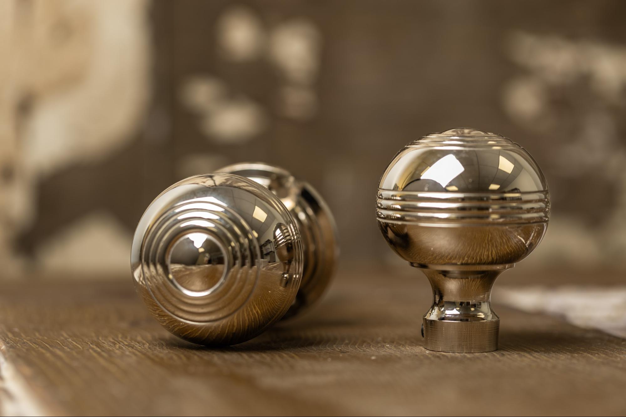 Georgian Door Knob – Nickel Reeded