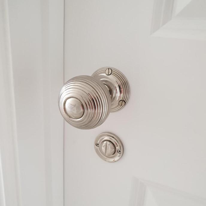 Victorian door knob nickel beehive 2