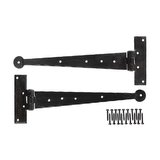 Hand Crafted Iron 12 inch T-Hinges (pair)