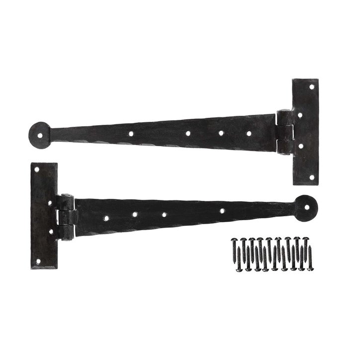 Hand Crafted Iron 12 inch T-Hinges (pair) (VDK-56)