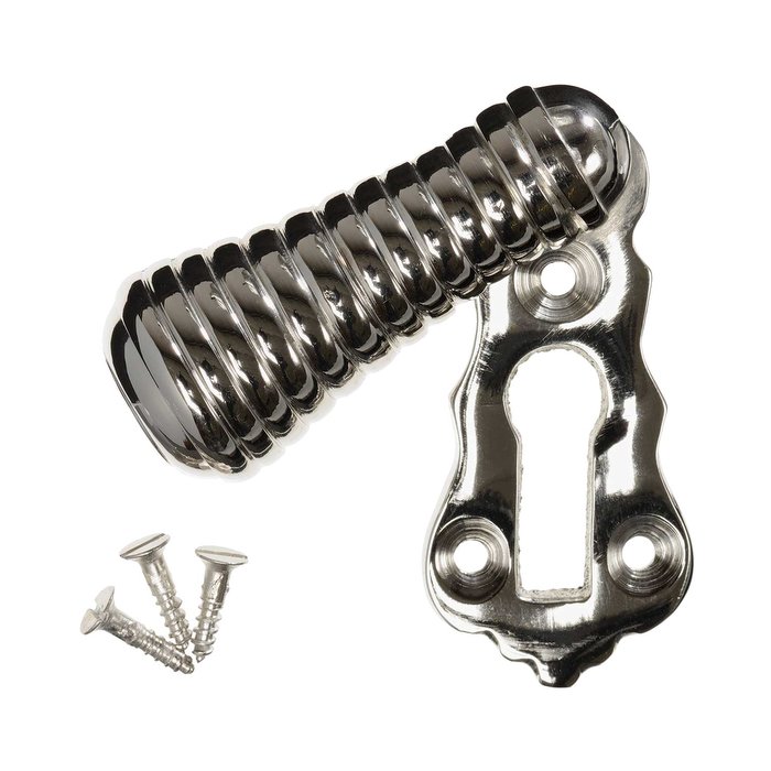 Keyhole Cover Escutcheon - Nickel Beehive Teardrop (single) (VDK-24)