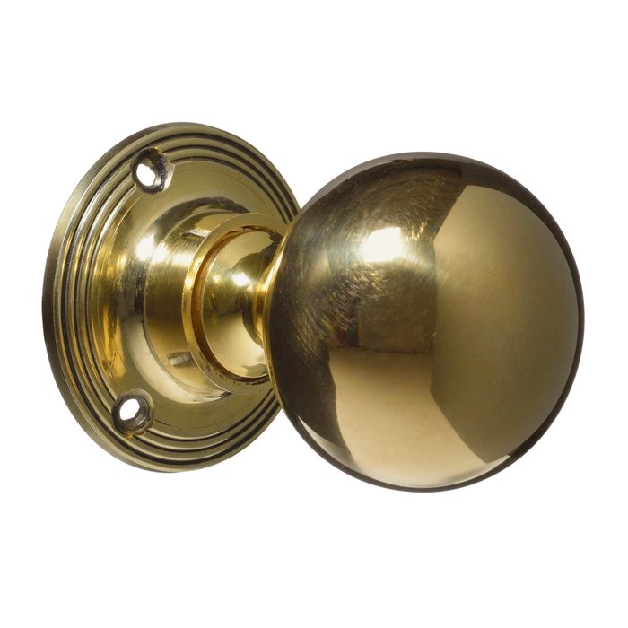 Victorian Door Handles - Brass Plain (pair) (VDK-12)