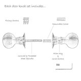 Diagram of door knob set