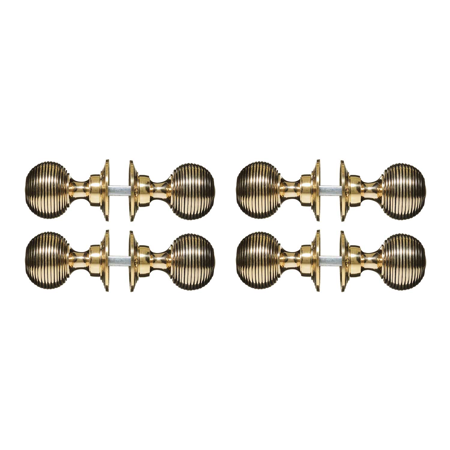 Satin Brass Beehive Centre Door Knob £144.90 - Yorkshire