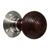 Victorian Door Knobs - Hardwood Beehive - Nickel (pair)