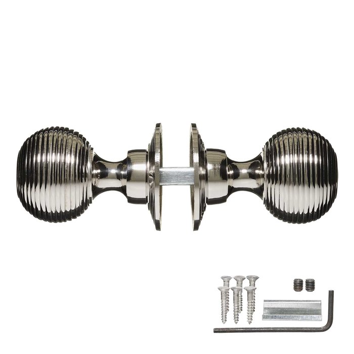 Victorian Door Knobs Nickel Beehive (pair)